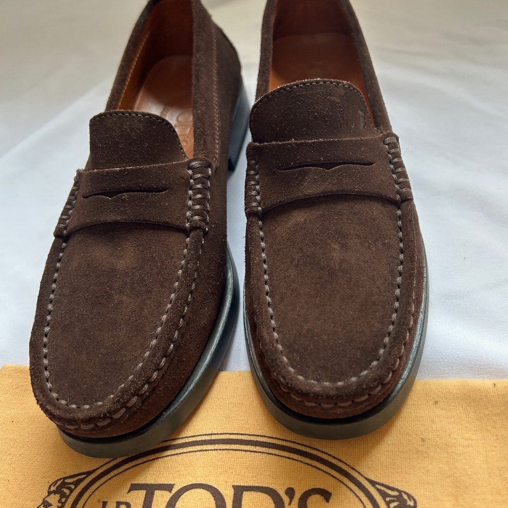 Tod's Brown Suede Loafers
